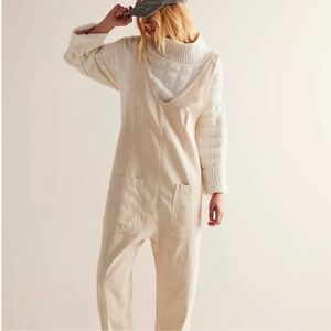 New Free People High Roller Jumpsuit Cream Medium